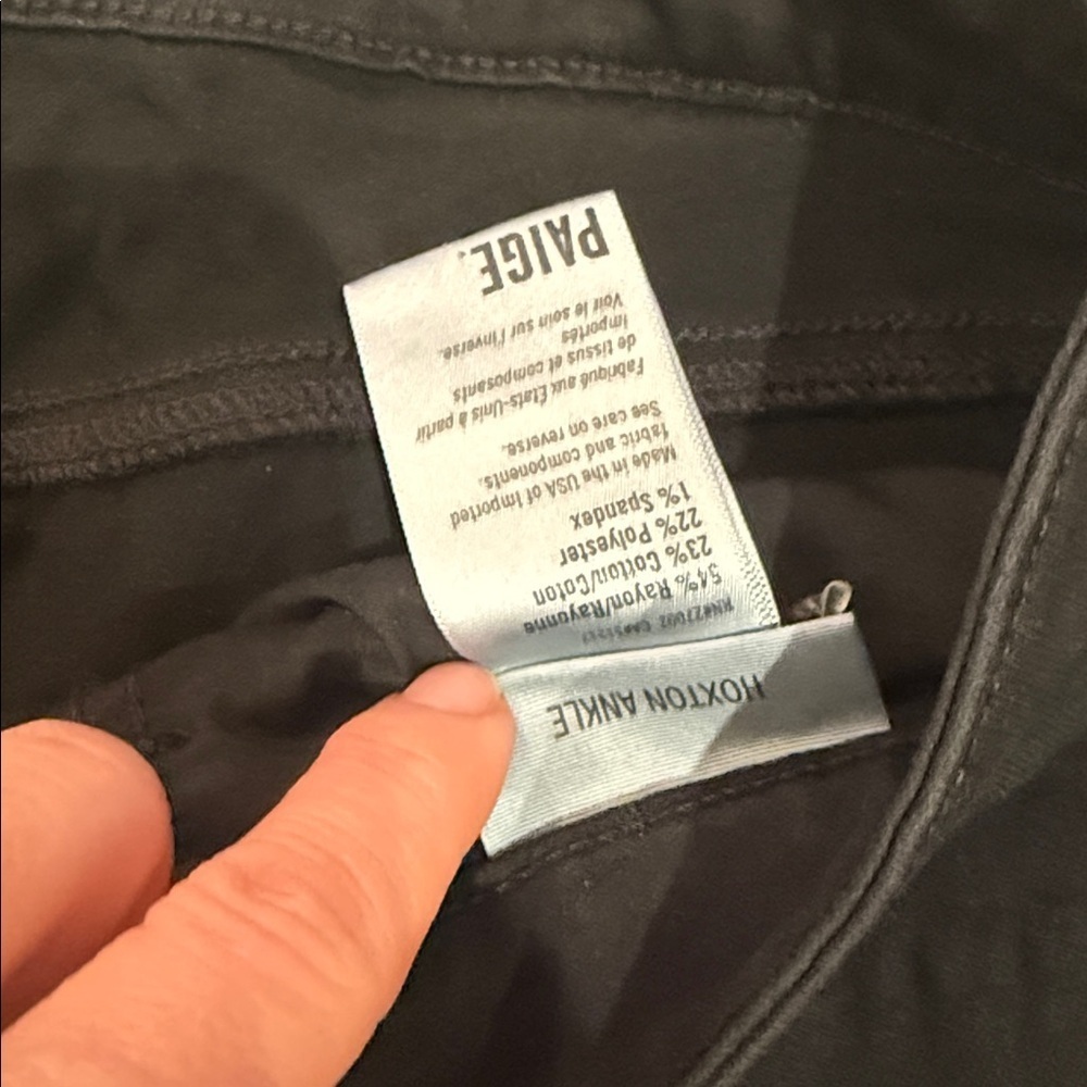 PAIGE Hoxton Ankle Black Denim Jeans Size 26 - Picture 2 of 4